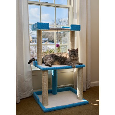 Armarkat Cat Tree For Large Cats: 41" Real Wood Tower With Scratching Posts And Perches (B4109A)