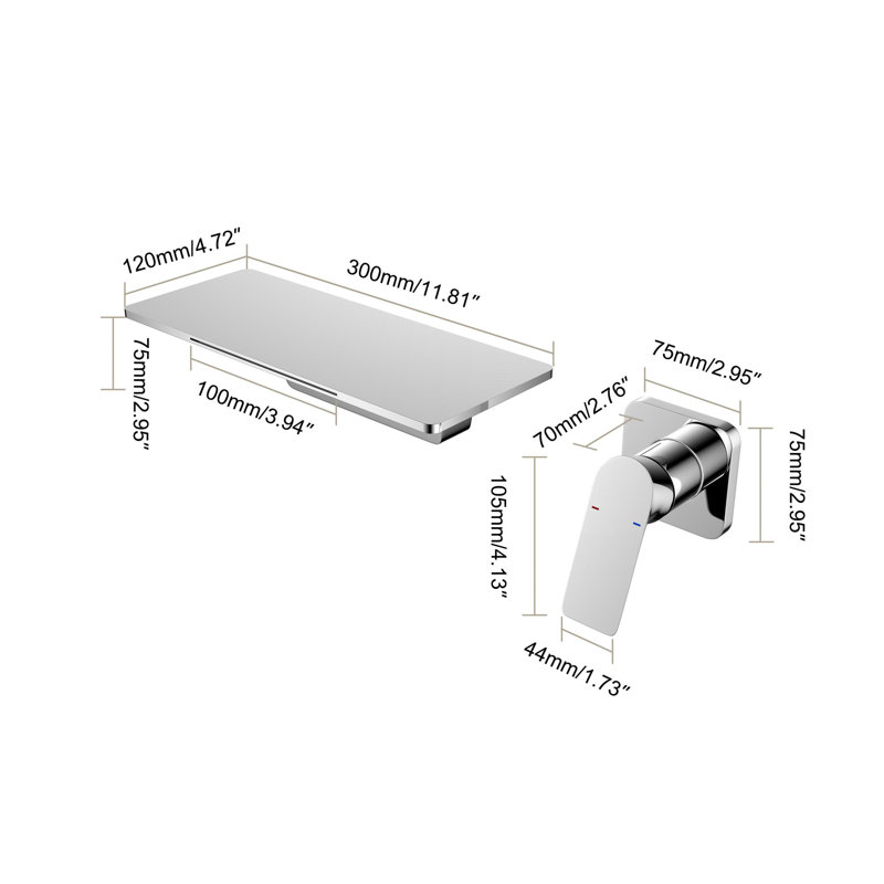 Robinet cascade de lavabo de salle de bain, Chrome
