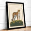 Alert Leopard Botanical - Framed Print-1785038611-1785038609