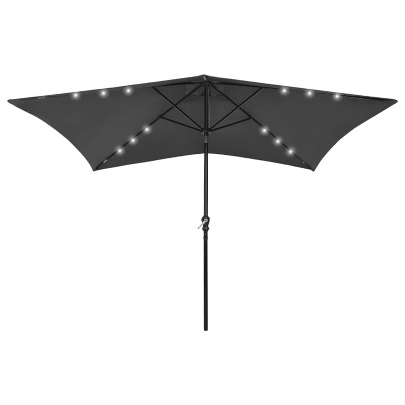Parasol de jardin vidaXL, polyester anthracite, acier thermolaqué, Gris anthracite