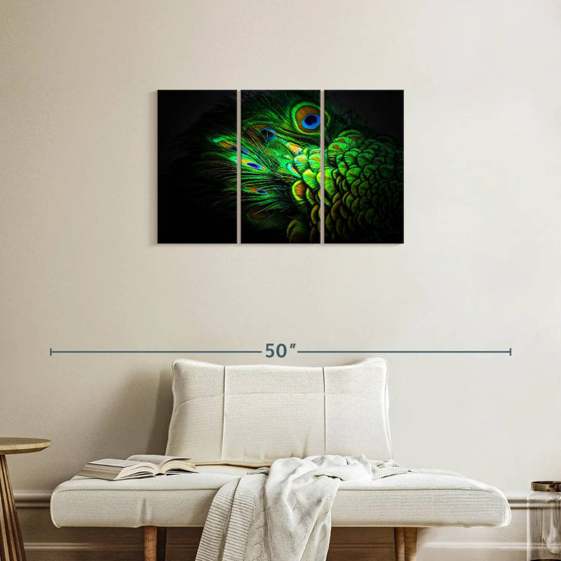 Brampt Emerald Peacock Feather, 20" H x 33" W