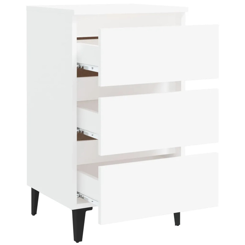 Pythagoras 40 cm W Bedside Table, White