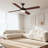 Mexa 54" Indoor Modern Matte Black Ceiling Fan with Brass accent  Integrated LED Light and Remote Control