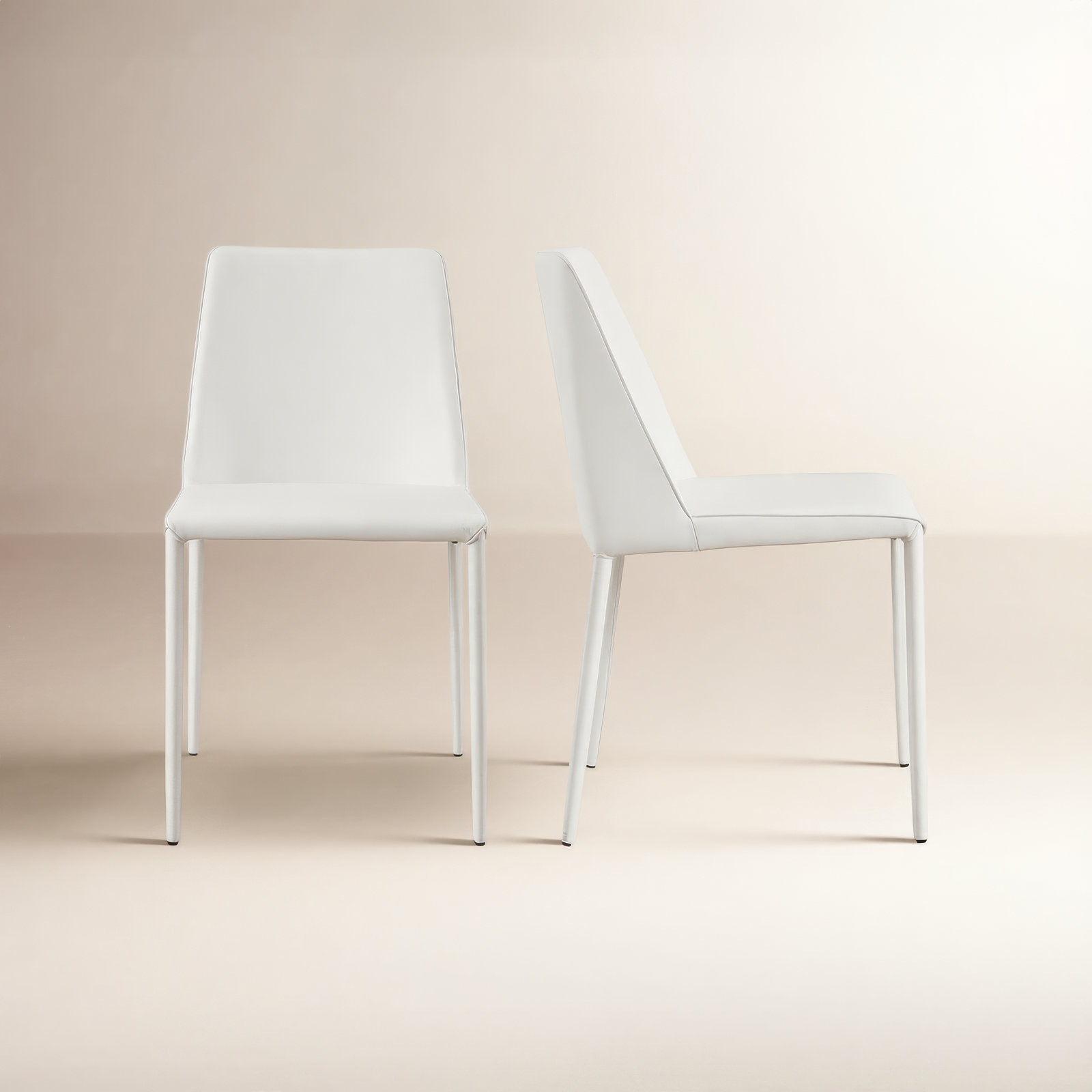Gravity Vegan Leather Dining Chair, White