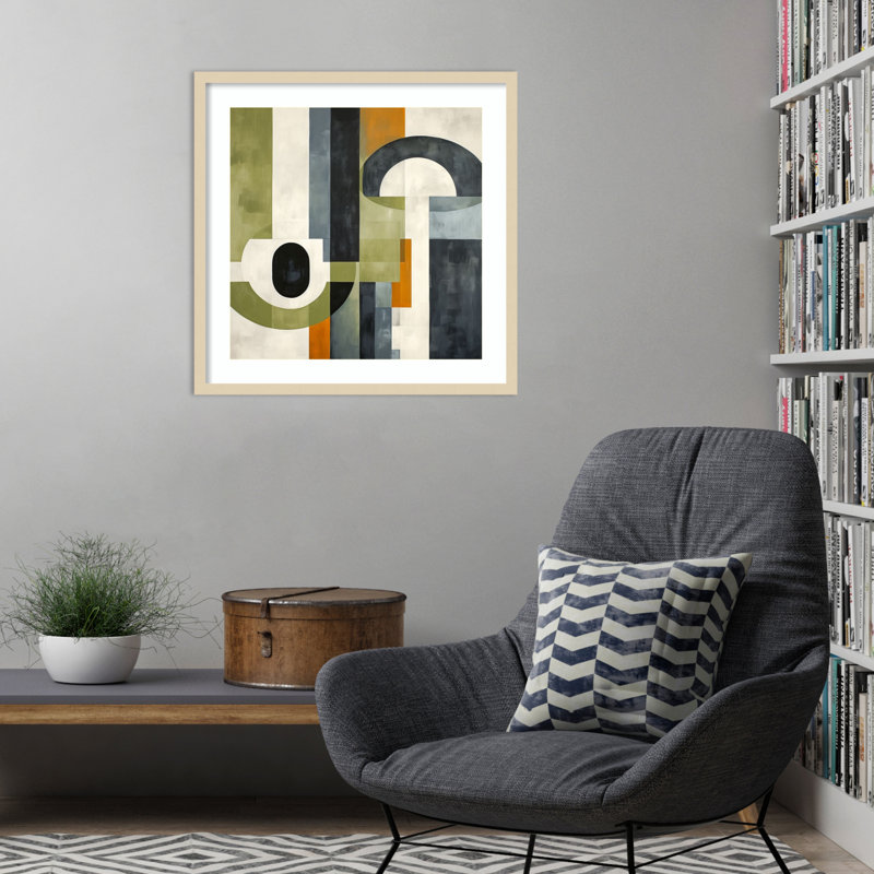 «Sage Green Midcentury I» par Irena Orlov, impression sur bois encadrée, H 25 po x l 25 po