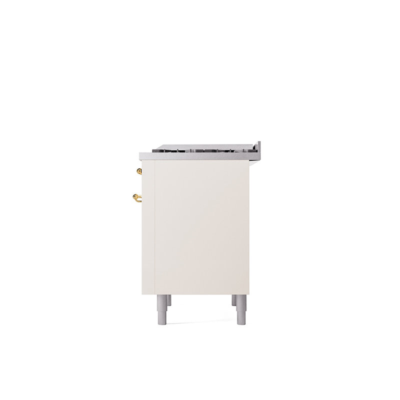 ILVE Nostalgie II 36 in Dual Fuel Range, Natural Gas, Antique White/Brass