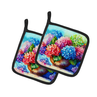 Caroline's Treasures Floral Polyester Potholder Set