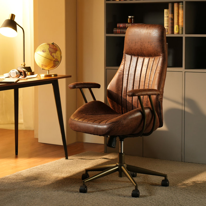 Fauteuil de bureau Daden, Marron foncé
