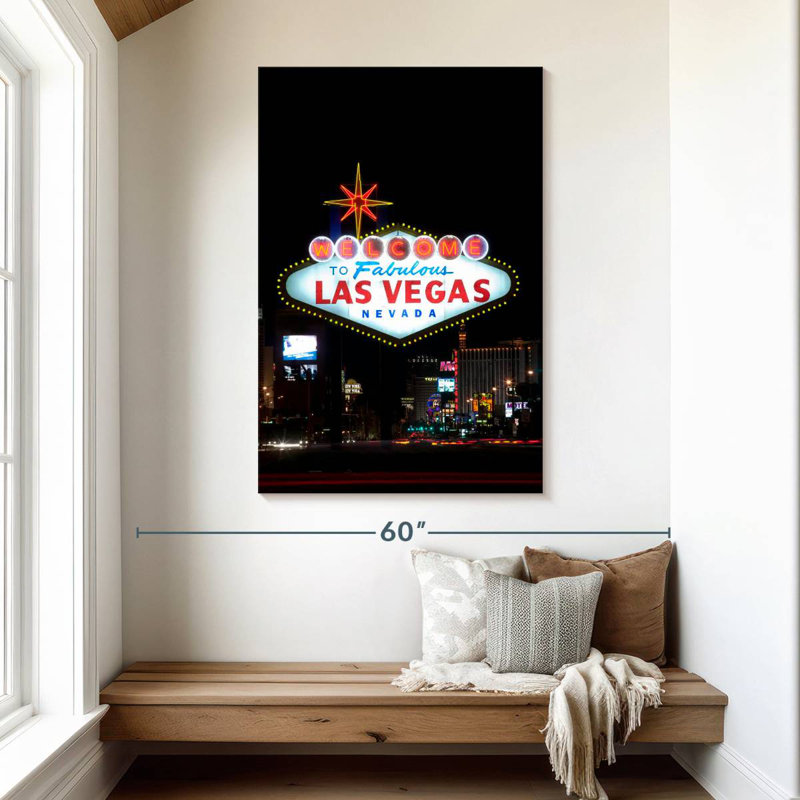 Panneau Aime Las Vegas la nuit, H 48 po x l 32 po