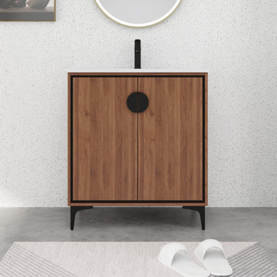 Meuble-lavabo simple 30 po avec plateau Detavious