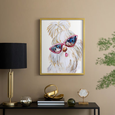 Shi Tzu Shades Framed Print - Solid Wood