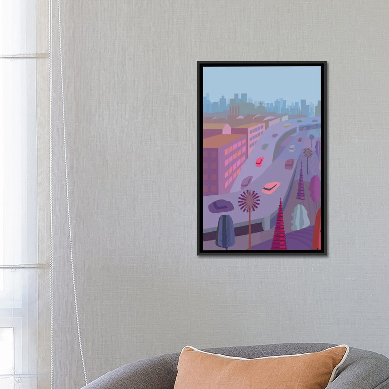 « moscow manhattan », impression sur toile, H 26 po x l 18 po x P 1,5 po, Toile encadrée noire, Pas de tapis