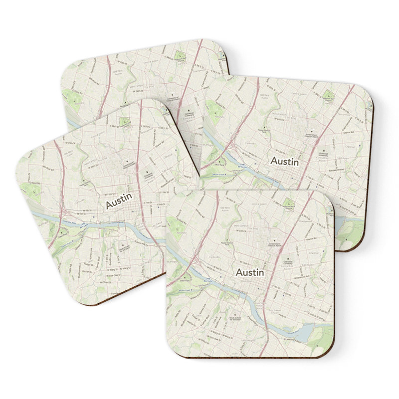 Sous-verre carte des États-Unis, Austin