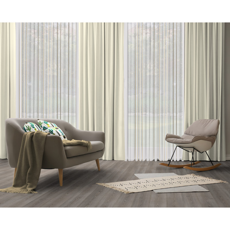 Polyester Blackout Pinch Pleat Curtain Panel, 142cm wide x 355cm high, Beige