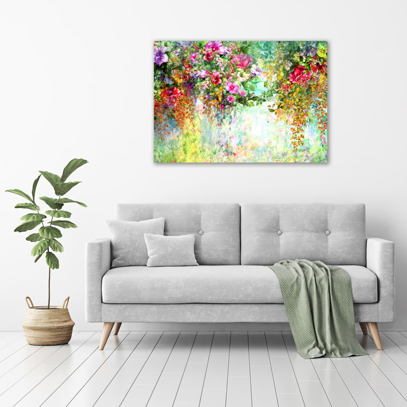 Multi-Coloured Flowers - Wrapped Canvas Print, 70cm H x 100cm W