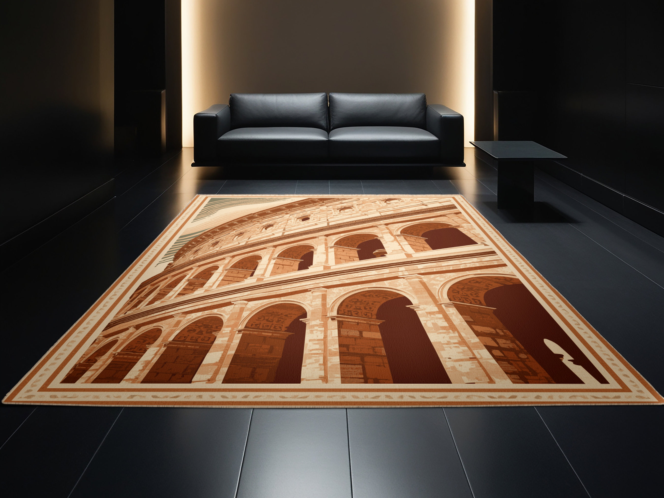 Rome Rust Rug Wrought Studio Machine Washable Orsolya Rome Colosseum Classic Oriental ...