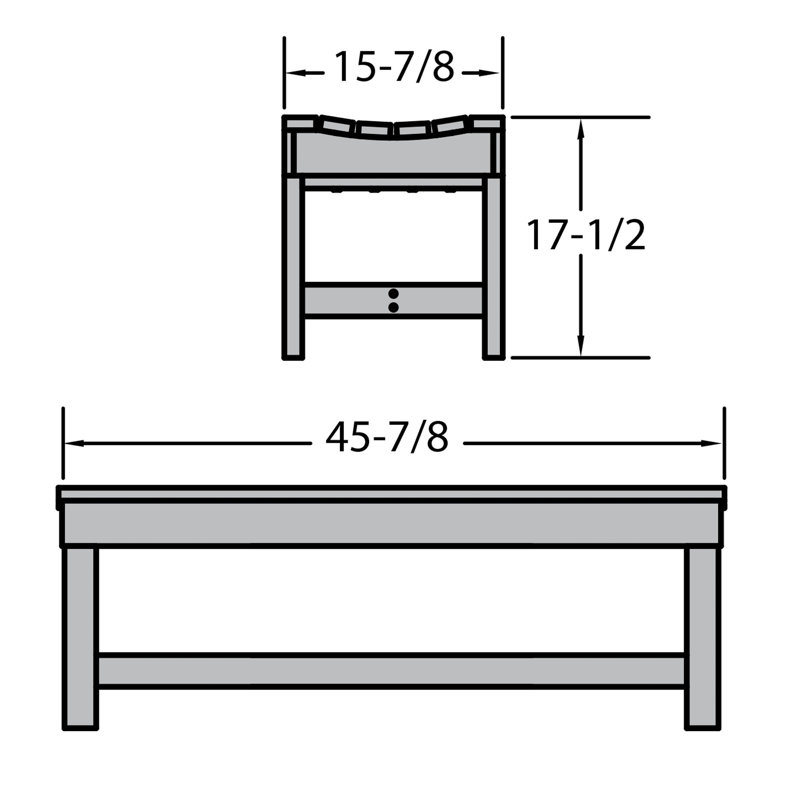 Antonia Outdoor Dining Bench, Black