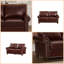 Causeuse élégante en similicuir bourgogne - Mobilier de salon élégant et confortable-1741210082
