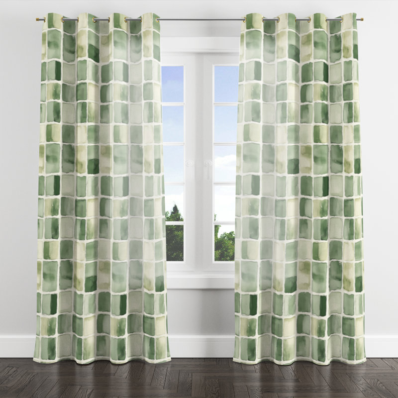 Country Farmhouse Room Darkening Curtains - Patchwork Ballog Grommet Curtain - 1 Panel, Gold Grommets, 52" W x 90" L