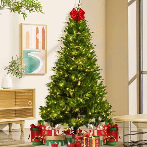 The Holiday Aisle® Easy Set-Up 89.76' Lighted Christmas Tree | Wayfair
