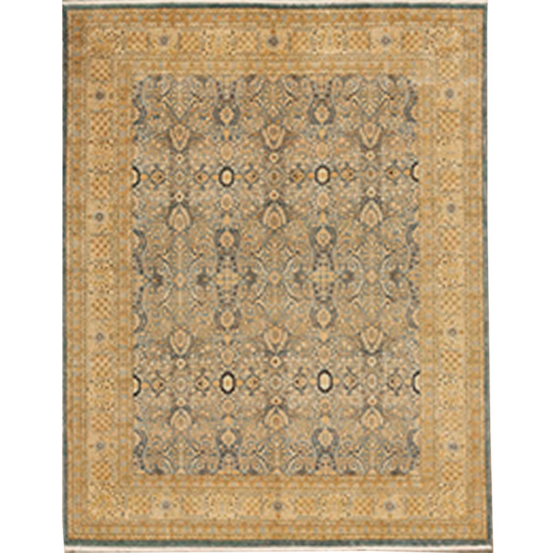Tapis beige noué à la main de haute qualité