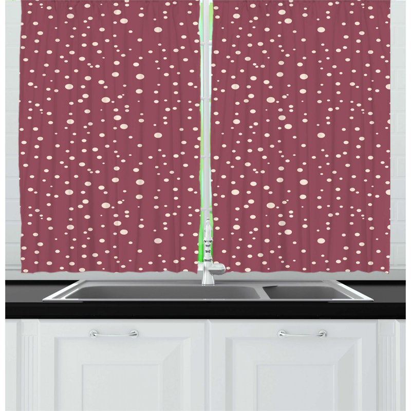 Polka Dots Kitchen Curtain