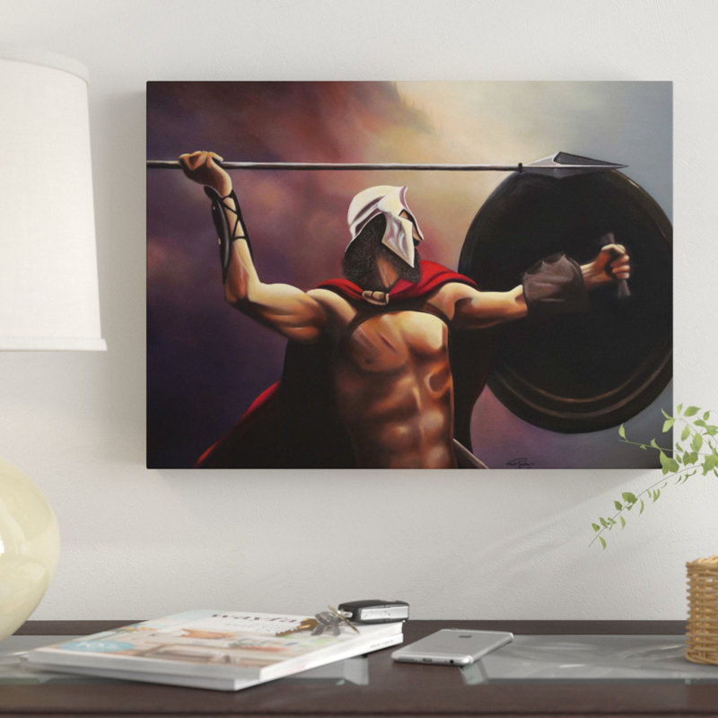 «Spartan Warrior» par Geno Pe People - reproduction sur toile, H 14 po x l 19 po
