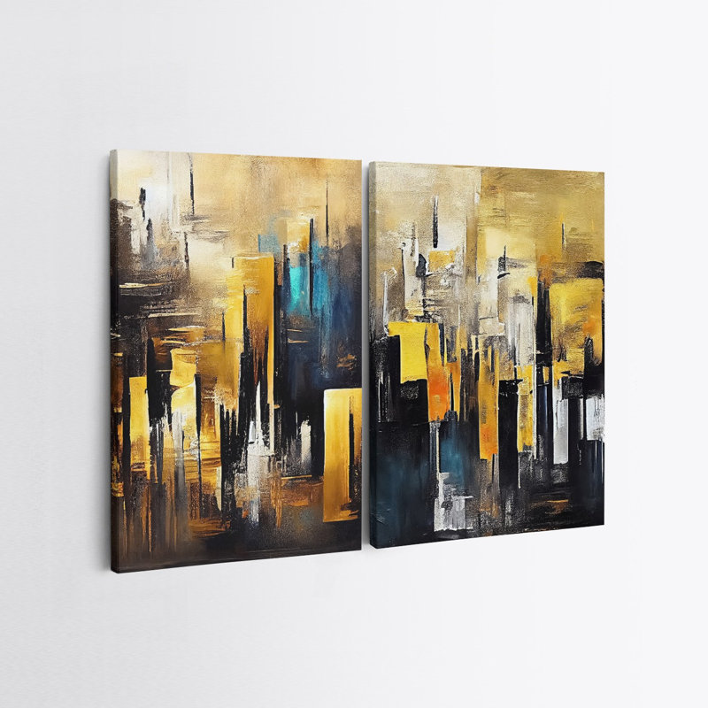 Élégantes peintures sur toile décoratives (2 pièces), 19,7 po x 27,6 po chacune | 100% toile avec cadres 100% bois | Superbe art mural pour le salon et la chambre à coucher, parfait pour la décoration intérieure et les idées de cadeaux