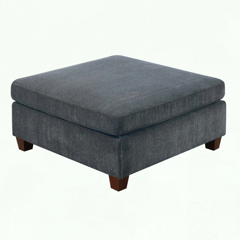 Repose-pieds modulaire contemporain avec revêtement en chenille, Gris