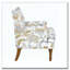 Chaise d'appoint, revêtement floral, garniture cloutée, pieds en bois massif-1610511461