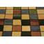 Tapis géométrique bleu / brun clair en laine noué à la main 4 pi x 5 pi 4 po Geometric
