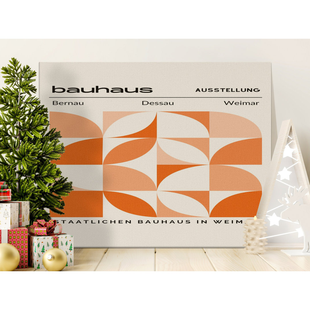 Bauhaus Style Exhibition Poster Canvas, Mid Century Modern Geometric Wall Art Print, Abstract Minimalist Home Decor