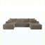 Canapé modulaire 133 po en forme de U avec nuage, siège modulaire rembourré en tissu moelleux sans assemblage requis, porte-gobelets intégrés, poches de rangement latérales pour le salon, chameau-130091801