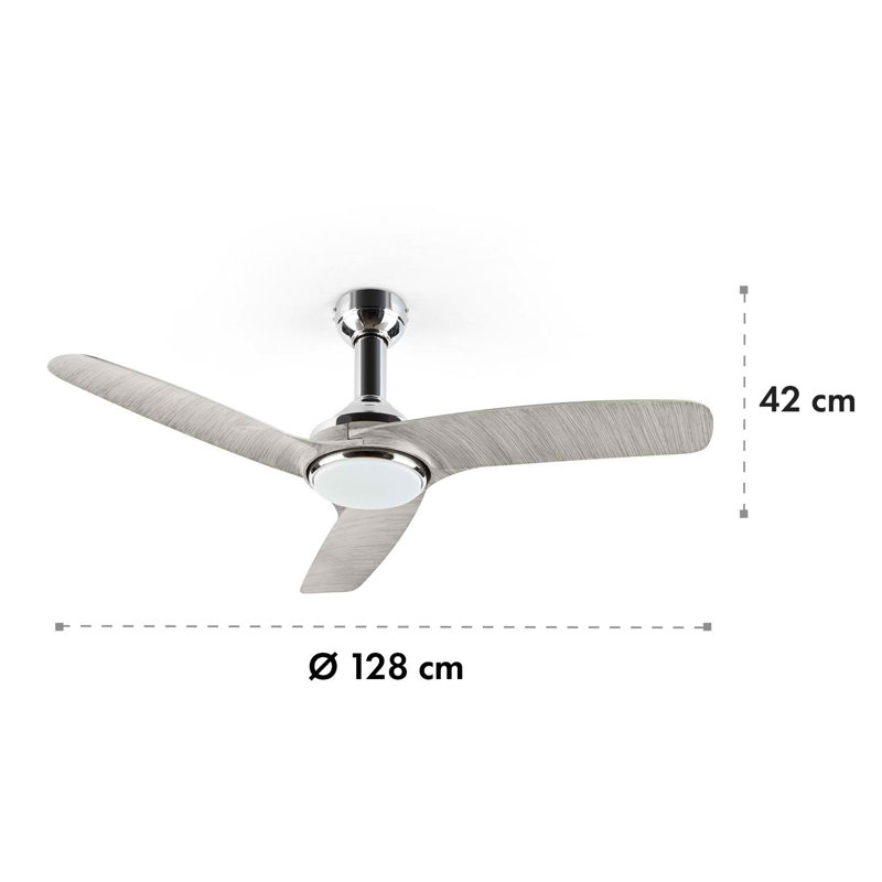 128cm Ceiling Fan with Light Kit, Grey