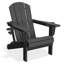 Wolak High Density Polyethylene Folding Adirondack Chair With Double Cup Holder-1361014135