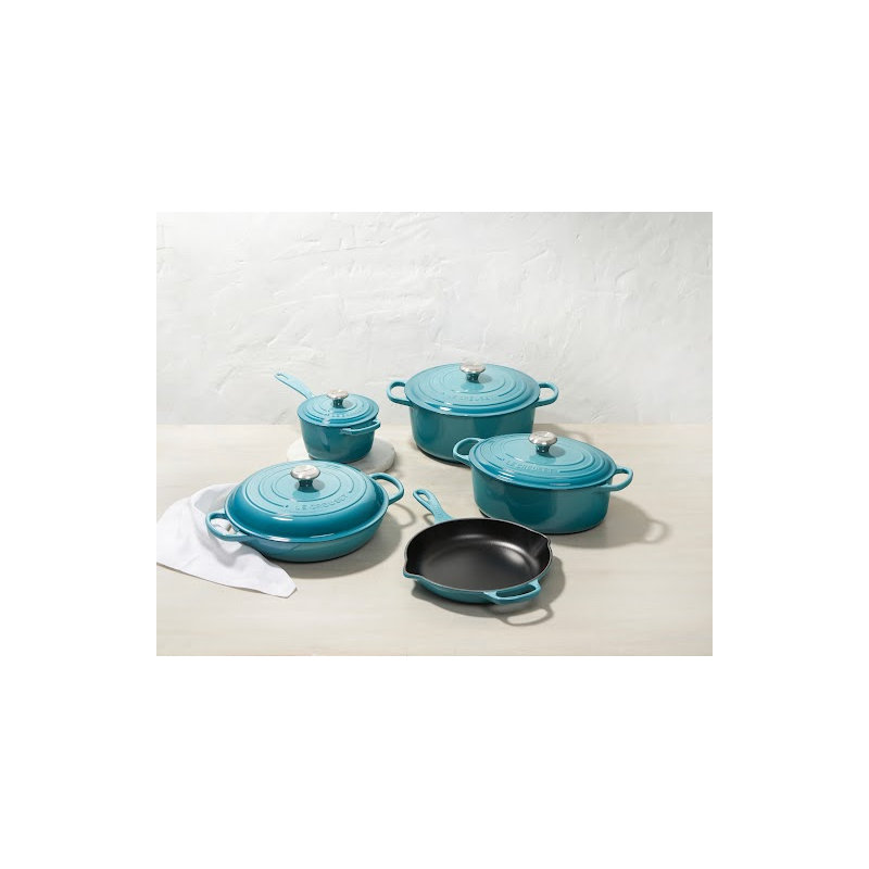 Le Creuset Enameled Cast Iron Oval Dutch Oven with Lid, 5 quarts, Oyster/Silver