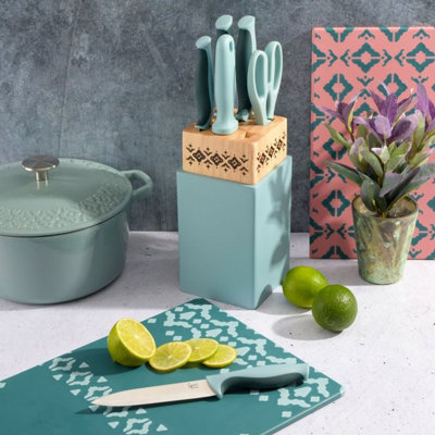 Gibson Tia Mowry 7 Piece Stainless Steel Knife Block Set
