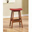 Tabourets de comptoir Mid-Century modernes en similicuir et bois massif (ensemble de 2)-1122453592