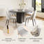 Modern Fabric Upholstered Dining Chairs with Ergonomic Backrest, Golden Metal Legs-1085505427