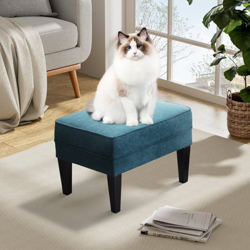Repose-pieds Chalyce, Mélange de polyester bleu sarcelle foncé