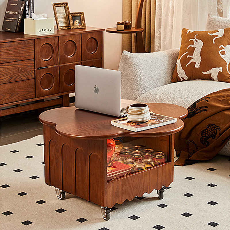 Minimalist Adjustable Height Irregular Petal-shaped Movable Side Table