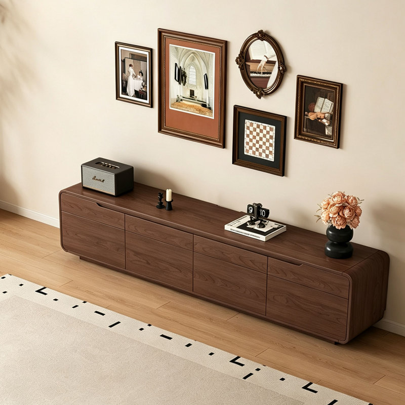 Meuble télé / audiovisuel moderne et minimaliste, H 17,72 po x l 86,61 po x P 15,75 po