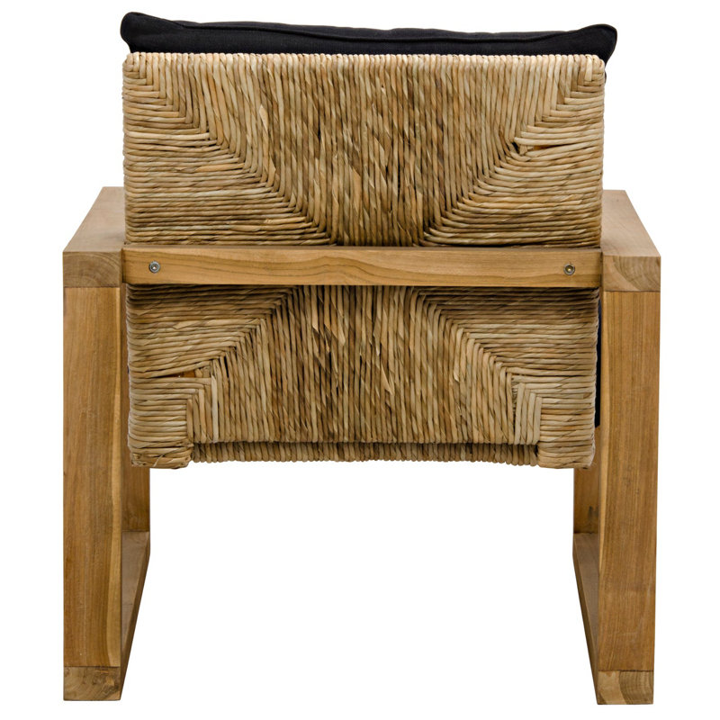 Regine Handcrafted Black Teak Wood Accent Chair