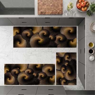 Swirl Pattern Non-Slip Washable Kitchen Mats
