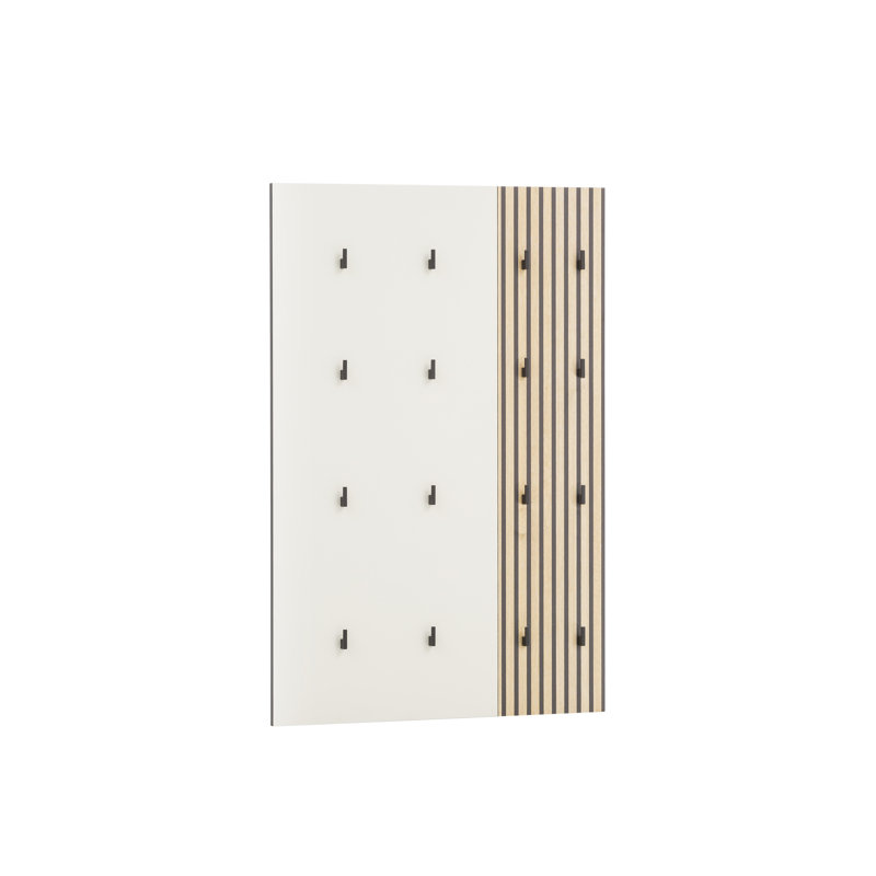 Magna Hall Tree 73.5cm Wide, Cream beige / Black matt / Acoustic decor