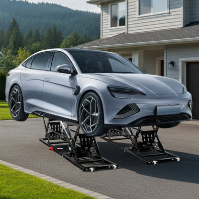Portable Car Lift - 7,000 LBS Capacity, 26.8" Max Height, Heavy-Duty Quick Jack With Locking Levers, Wheels & 120V Power Unit For Cars, Suvs, Trucks