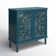 Molini 32" Tall 2-Door Openwork Carving Accent Cabinet with Solid Wood Legs