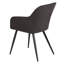 Ensemble de 2 fauteuils en similicuir et en tissu gris avec pieds en acier noir Kittrell