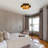 Modern Black And Gold Flush Mount Ceiling Light 19” Flower Close To Ceiling Light Fixtures 3 Lights Vintage For Hallway, Entryway, Closet, Bedroom, Kitchen-1814951755