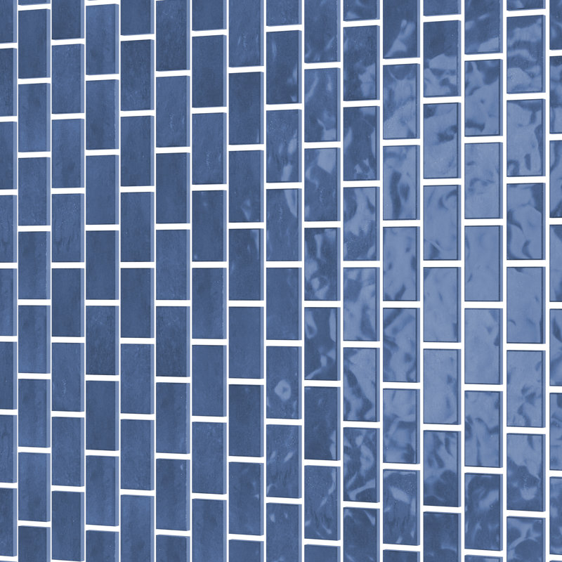 Carreau de mosaïque 12 po x 12 po Anacleto, Bleu foncé